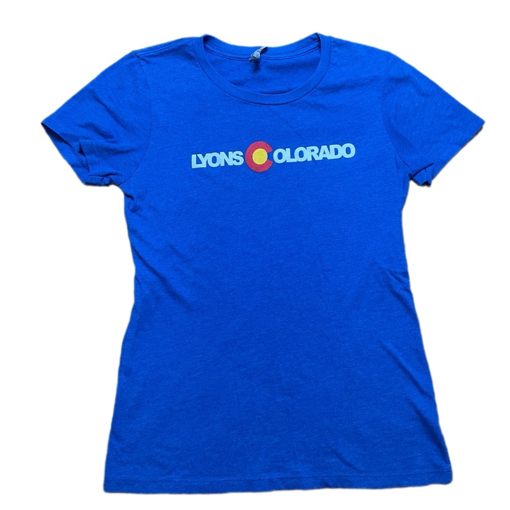 Women Lyons Colorado Royal Blue T-Shirt Small Fitted